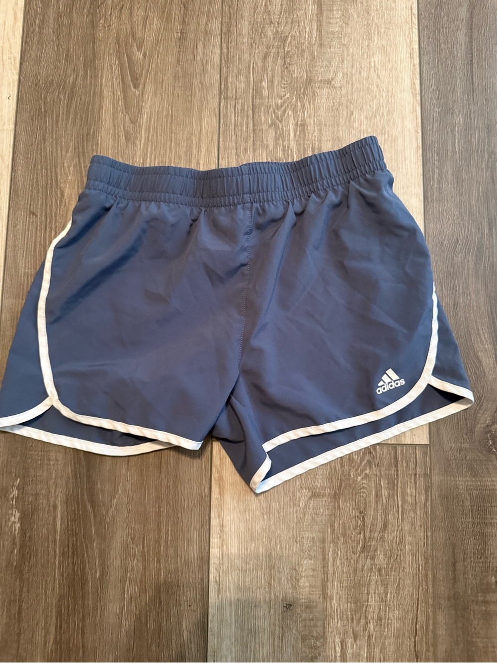 adidas Women's Navy Athletic Shorts with White Trim